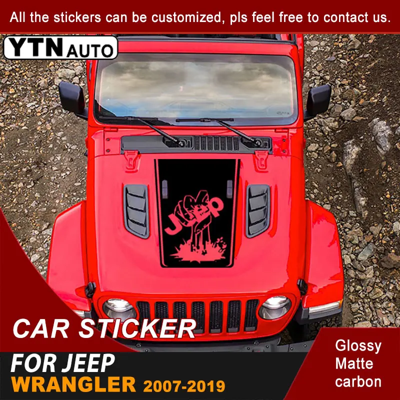 

Fit For Jeep Wrangler Rubicon 2007-2019 Car Decals Fist Power Stripe Racing Graphic Vinyl Auto Decoration Stickers Accessories