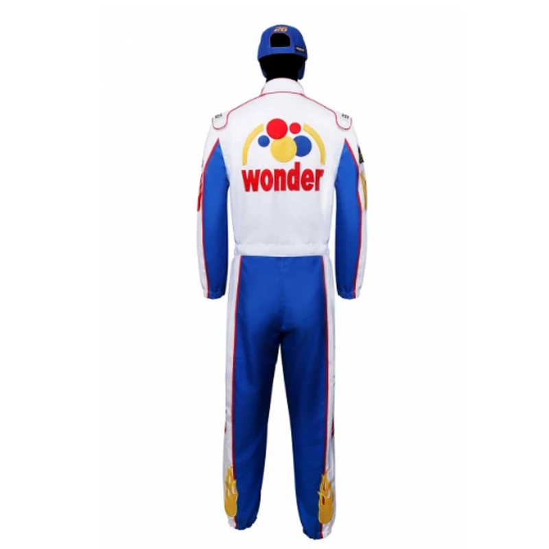 Ricky Bobby Cosplay Jumpsuits Talladega Nights Borduren Hoed De Ballad Van Ricky Bobby Racing Pak Met Cap Halloween Outfits