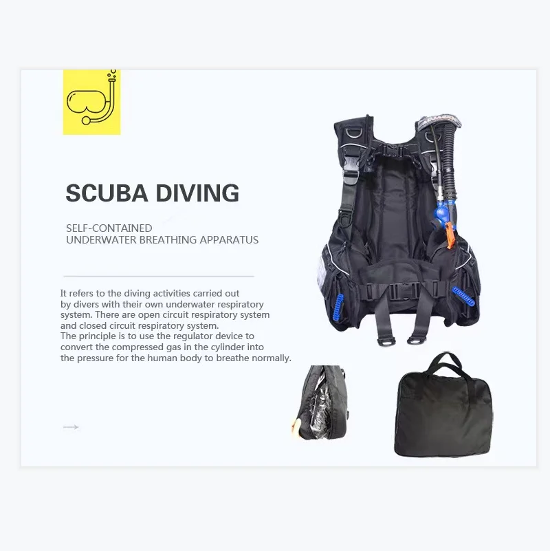 Diving Buoyancy Compensator Scuba Front Adjustable BCD Wetsuit Vest with Quick-Release Weight Integrated Pocket For Spearfishing