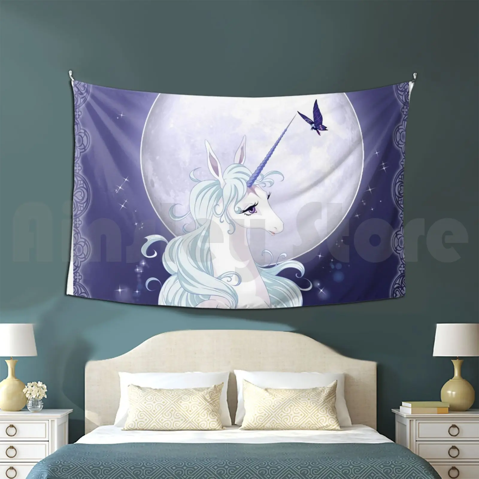 Full Moon Unicorn Customized Tapestry The Last Unicorn Unicorn Unicorns