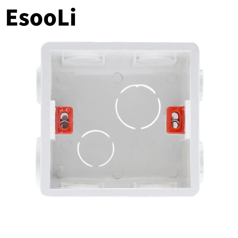 EsooLi Internal Cassette Wall Mounting Box 86 White Back Box For 86mm*86mm Standard Wall Touch Switch and Socket With USB