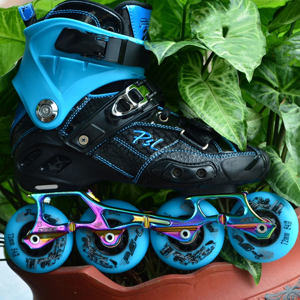 Roller skates KSJ brake shoes S4 Pasila carbon fiber flat shoes adult men and women inline skating war wolf inline skates as HV