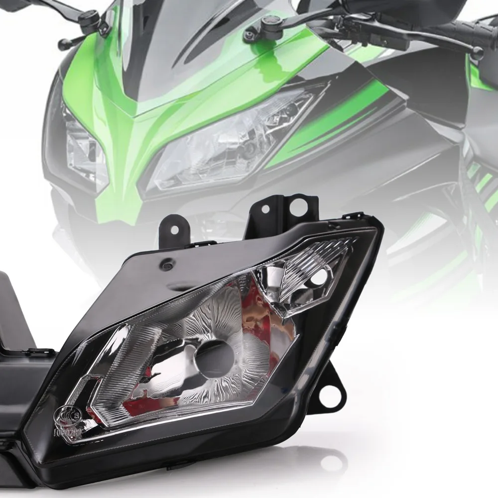 Angel Eye HID 프로젝터 오토바이 헤드 라이트 어셈블리 Kawasaki Ninja 300 EX300 2013 2014 2015 2016 NINJA300 헤드 램프 블랙