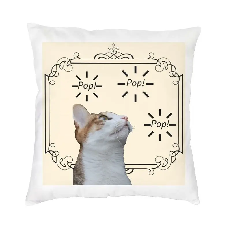 Pop Cat Click Game Pillow Case Home Decorative Funny Cat Lover Meme Nordic Cushion Cover Velvet Pillowcase For Living Room