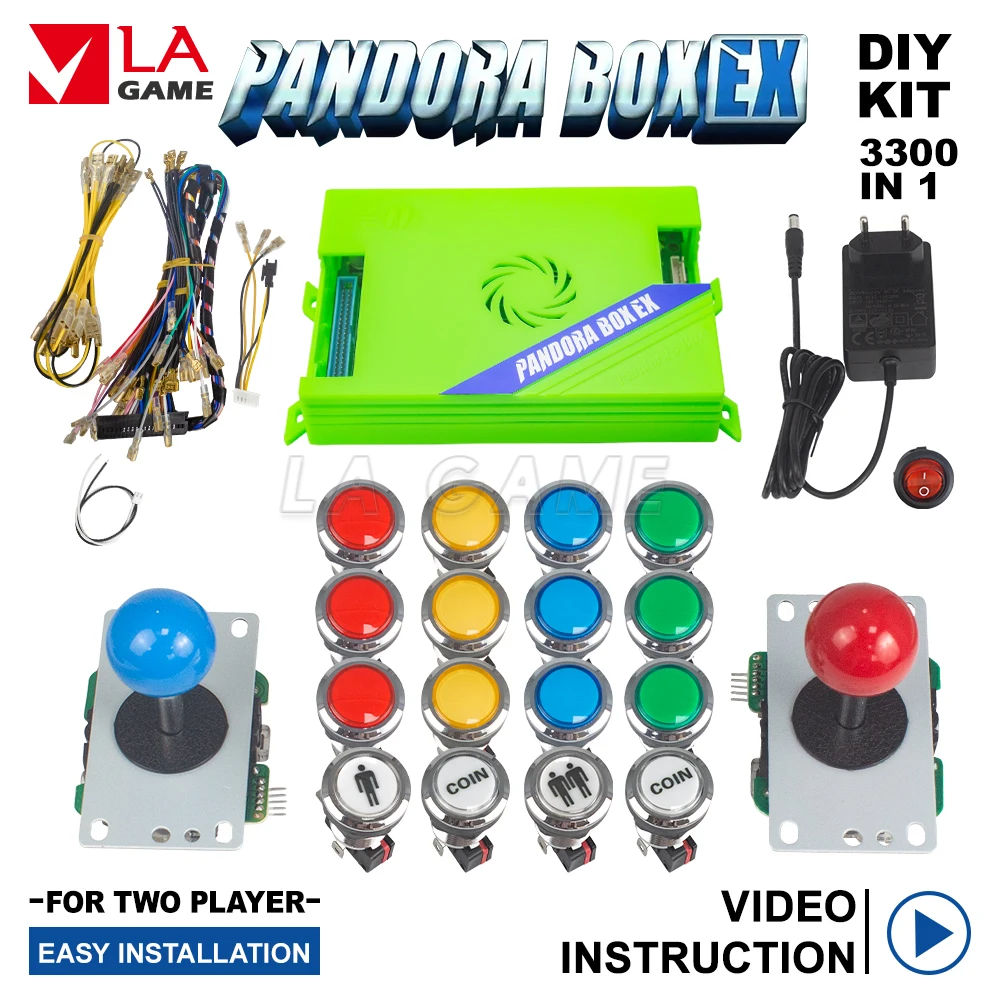 

FHD 1080P Diykit Pandora Box Arcade Kit 3p 4p Game Pandora Arcades Diy 3300 in 1 Pandora Box EX Arcade Cabinet Joystick Button