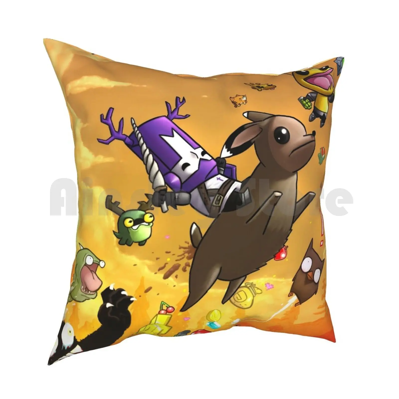 Poop Deer Pillow Case Printed Home Soft DIY Pillow cover Castle Crashers Castle Crashers The Behemoth Behemoth Poop Deer