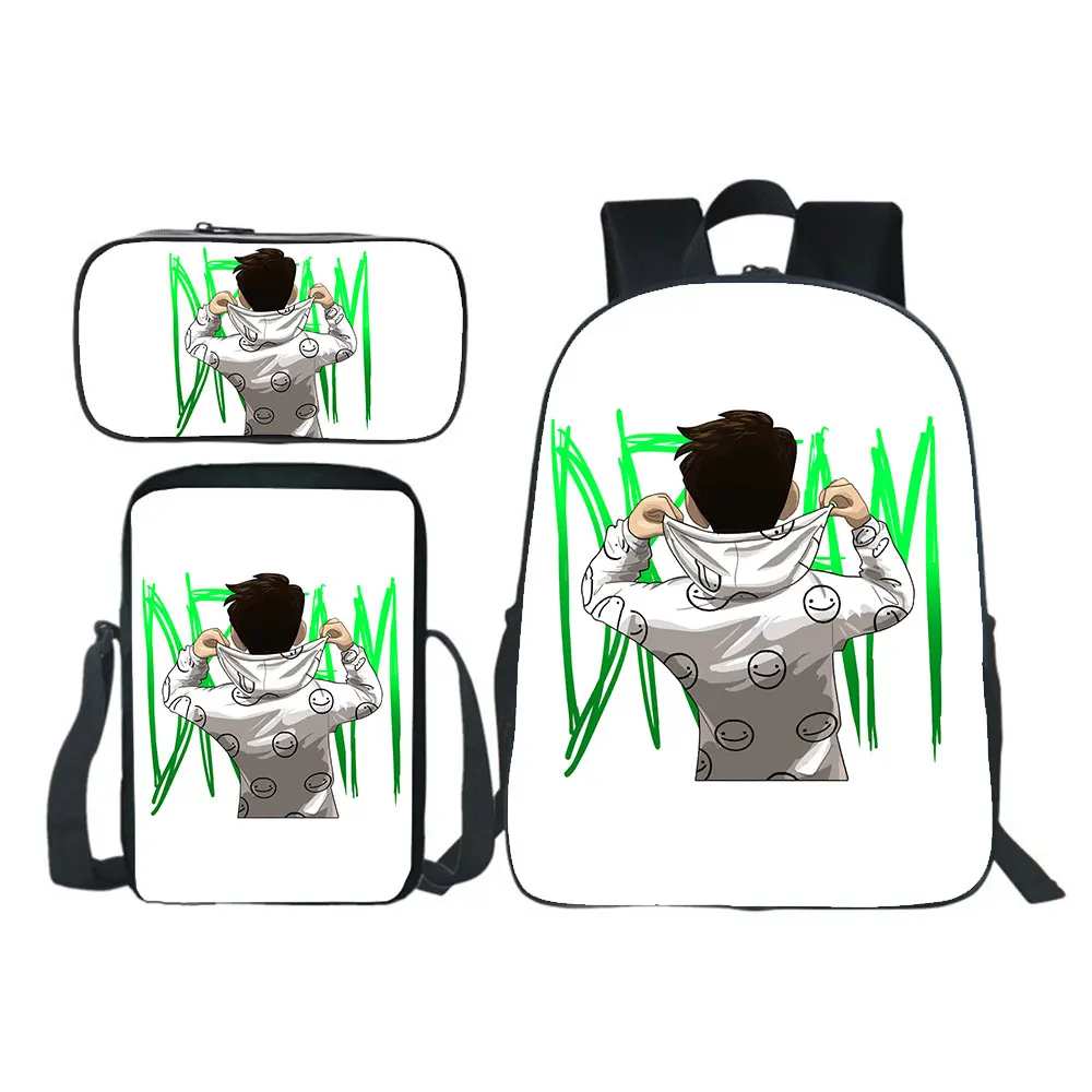 

New Dreamwastaken Backpack 3pcs Set Boy Girl School Bag Teens Bookbag Kids Rucksack Gift(backpack+shouder Bag+pen Bag)