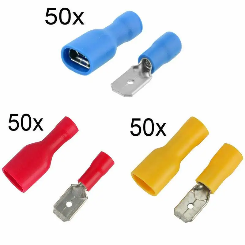 40-300 pcs terminale a crimpare isolato assortito terminale a crimpare filo elettrico Set di terminali a pressione fredda rosso blu giallo