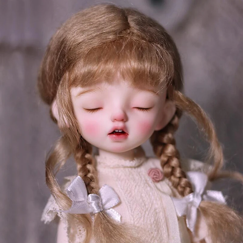 

D03-P235 children toy BJD DD SD MSD 1/6 doll's Accessoriess wig Mohair Wig Twisted double ponytail 1pcs