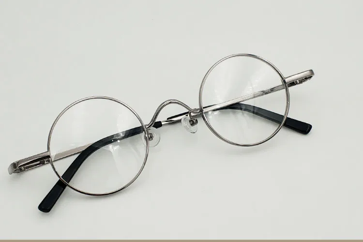 Brillengestell Herren Metall Retro Runde Korrektionsbrille Myopie Optische Brille Rund Durchmesser 40mm Kleiner runder Rahmen Damen – Detail 9