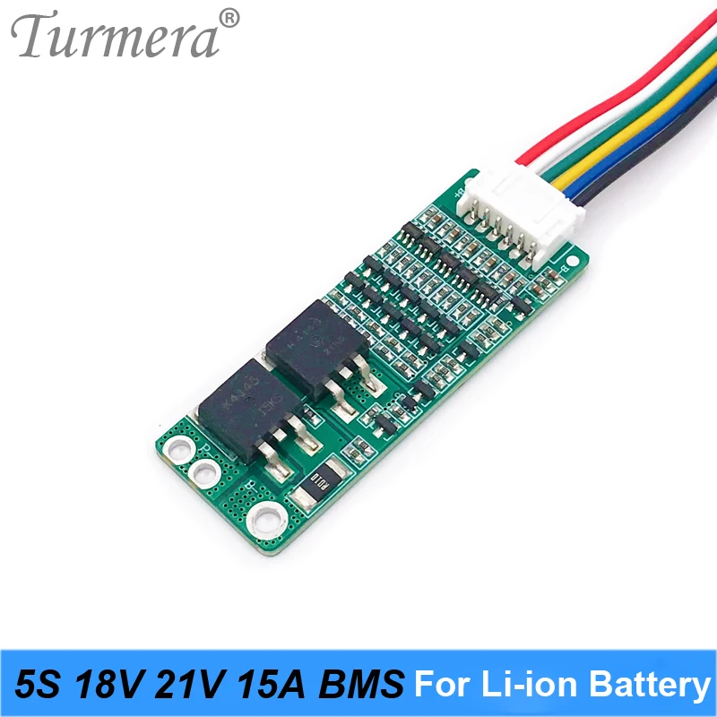 5S 18V 21V 15A BMS Lithium Battery Board with Balancing for 21V 18V Screwdriver Shurika and Vacuum Cleaner Battery Pack Turmera