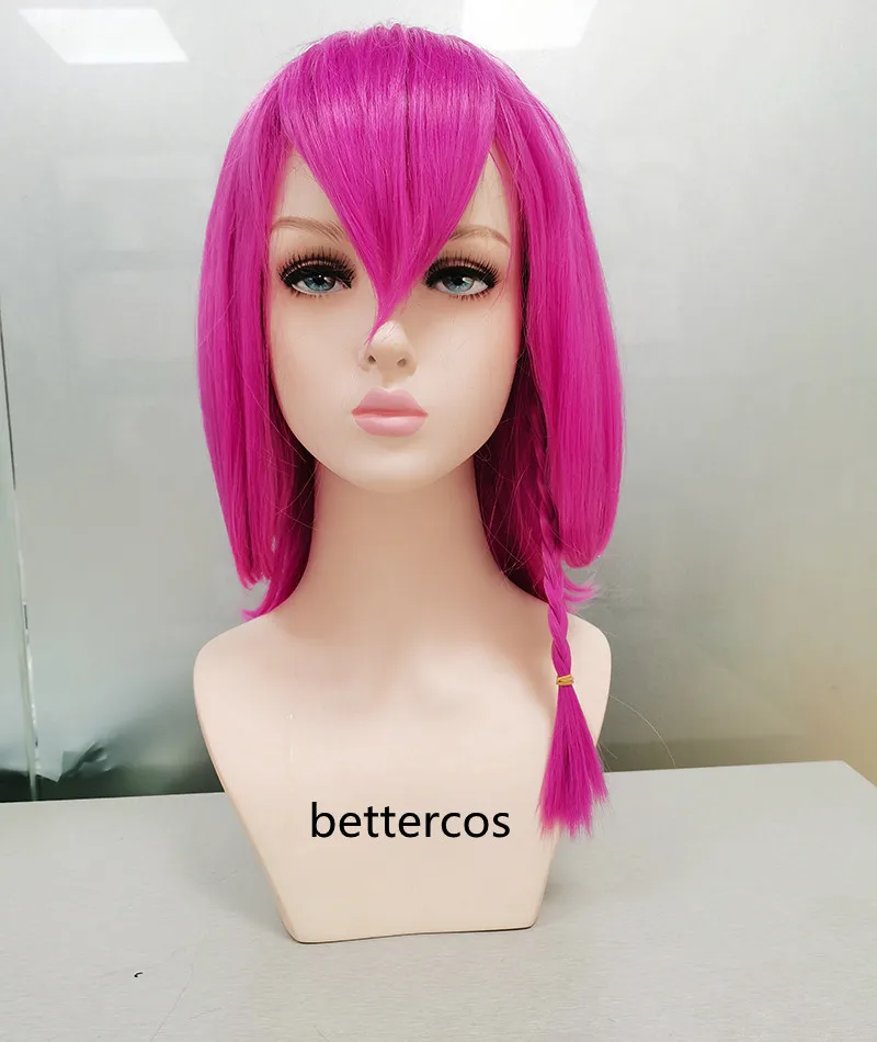 Danganronpa V3 Kazuichi Souda Cosplay Wigs Short Shocking Pink Heat Resistant Synthetic Hair Wig + Wig Cap