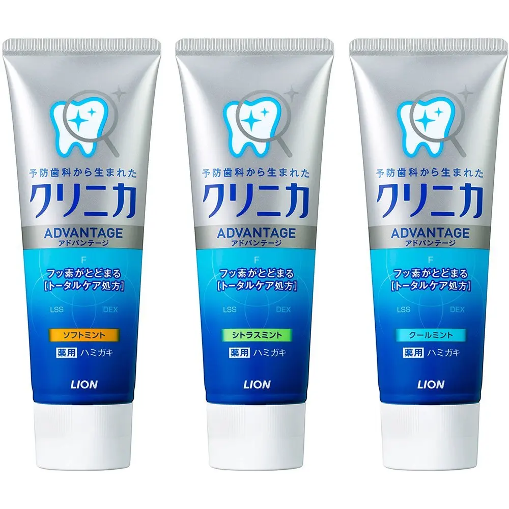 

3PCS Japan Lion Clinica Mint Toothpaste Dental daily use Whitening Strengthen teeth Remove smokers stains dirt, plague bad smell