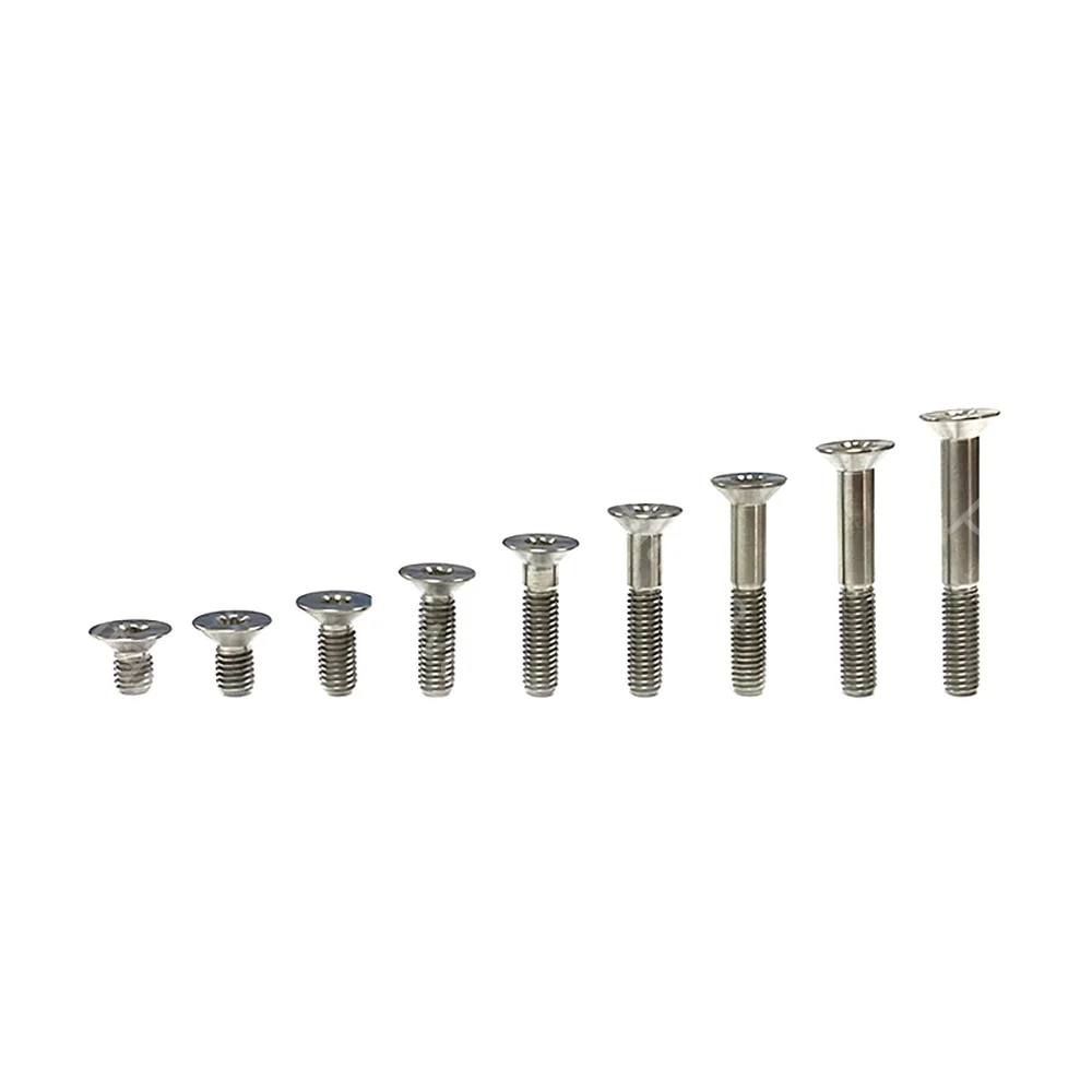 M6 Titanium Alloy Bolt M6 X 10/12/15/20/25/30/35/40/45mm TC4 Grade5 Countersunk Hex Head 1.0 Pitch Bicycle Parts 10 PCS