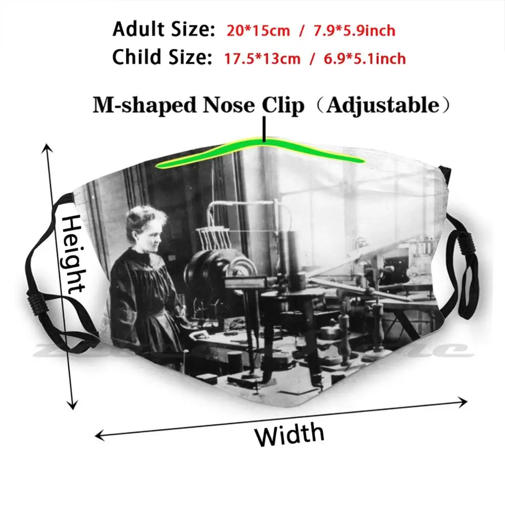 Marie Curie Có Thể Rửa Được Thịnh Hành Theo Tùy Chỉnh Pm2.5 Mặt Nạ Lọc Marie Curie Khoa Học Phụ Nữ Nổi Tiếng Ccfactory Cc Nhà Máy Crop Hình Tròn