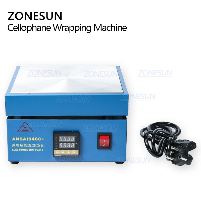 ZONESUN 850W Cellophane Sealer Cigarette Perfume Playing Card Poker Comestics BOPP Film Wrapping Machine Sealing Machine