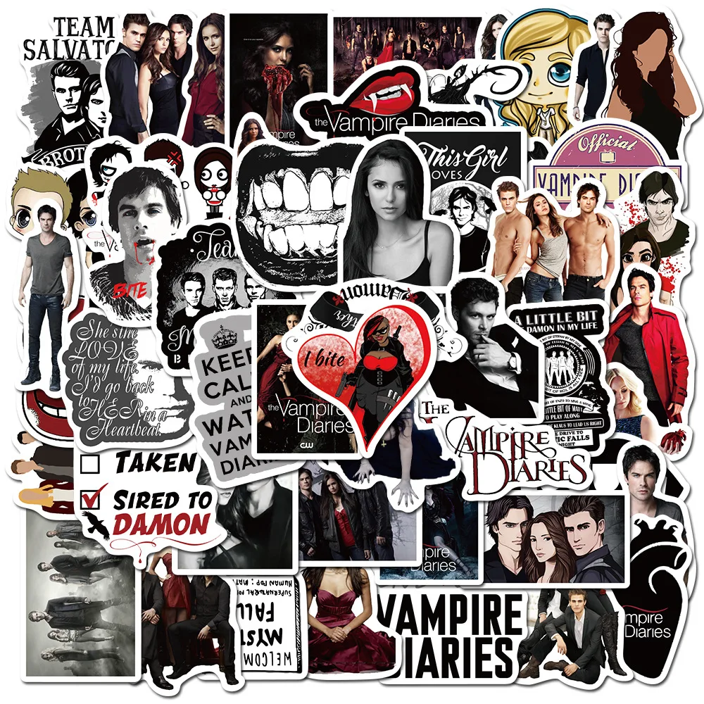 10/30/50pcs The Vampire Diaries TV Show Stickers Graffiti Motorcycle Skateboard Laptop Luggage Computer Phone Toy Kids Stickers