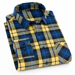 Geruite Overhemd 2024 Nieuwe Herfst Winter Flanellen Rood Geruit Overhemd Mannen Shirts Lange Mouwen Chemise Homme Katoen Mannen Geruit Overhemden