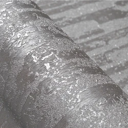 Metallic Silver Textured Wallpaper Roll Industrial Shimmer Plain Wall Paper Home Decor 53cmx10m