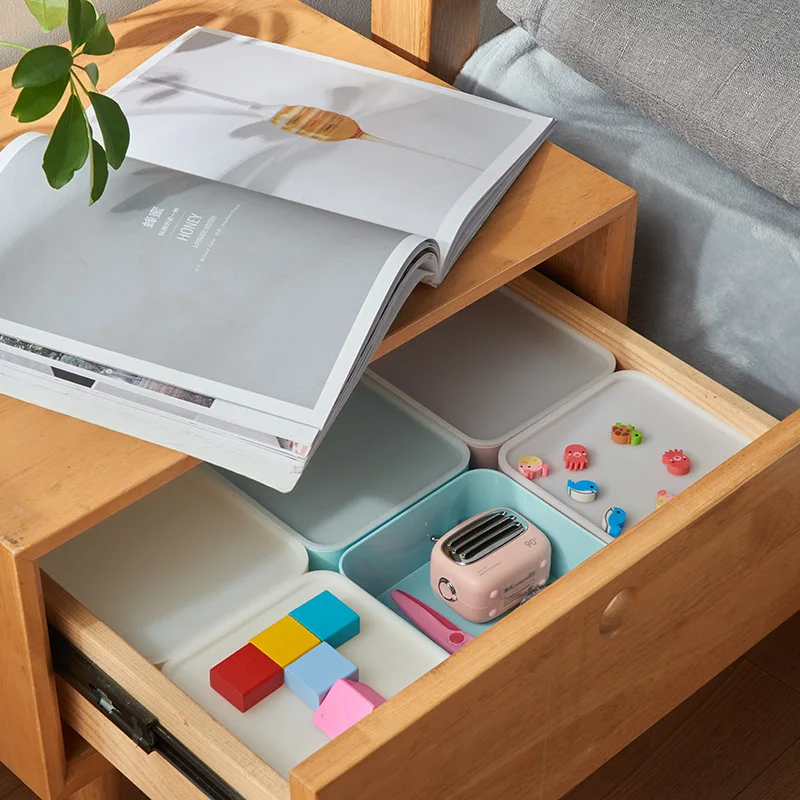 Multifunction Desktop Superimposed Storage Box with Cover Mini Makeup Box Korean Keys Kawaii Storage Bins  Desktop Organizer