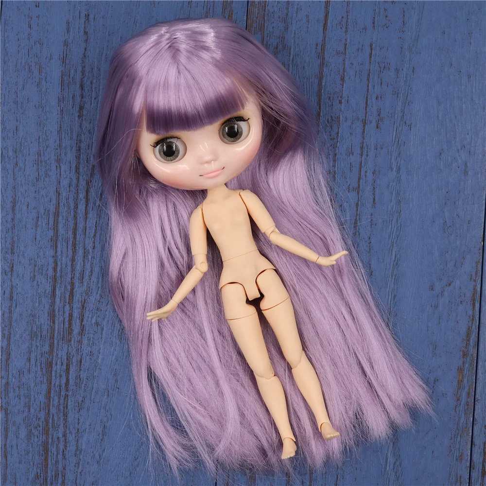 

DBS Nude middie blyth doll white skin colorful Straight hair Explode hair joint body included Hand gesture as Gift