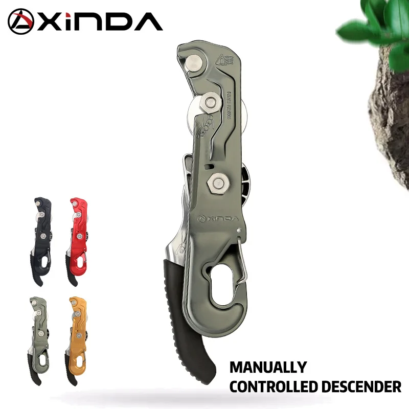 XINDA Professional wspinaczka skałkowa urządzenie do zejścia STOP handle-control urządzenie do abseilingu zjazdowe zjazdowe zjazdowe