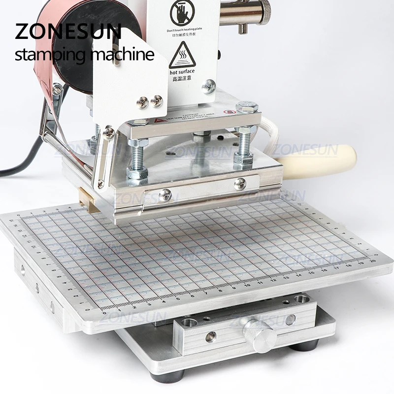 ZONESUN ZS-100C Digital Hot Foil Stamping Machine Leather Embossing Heat Pressing Machine For Wood PVC Paper Custom Logo Stamp