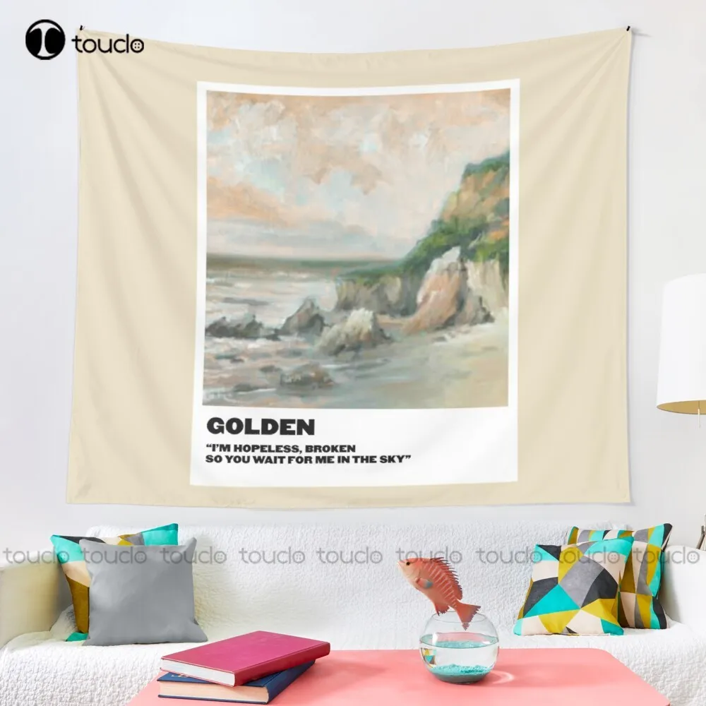 Golden Polaroid Tapestry Art Tapestry Wall Hanging Tapestry Wall Hanging For Living Room Bedroom Dorm Room Home Decor Funny Wall