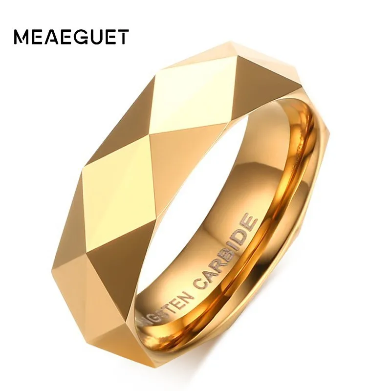 Tungsten Carbide Wedding Brands Men\'s Ring New Geometric Design Man Jewelry