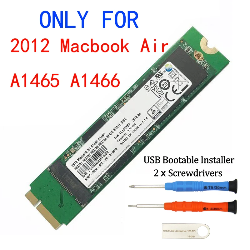 

New 128GB 256GB 512GB 1TB SSD For 2012 Macbook Air A1465 A1466 Md231 Md232 Md223 Md224 Solid State Drive MAC SSD