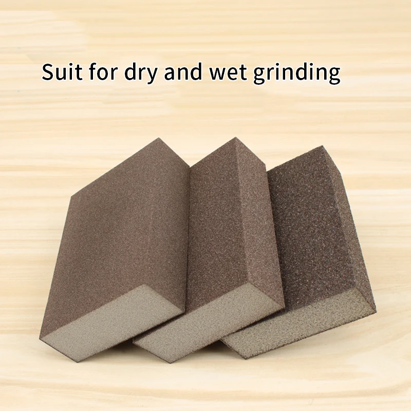 36-800Grid Giấy Nhám Bọt Biển Gỗ Ba Lan Treo Tường Đồ Dụng Cụ Mài Phụ Kiện Kim Loại Derusting Đánh Bóng Cát Khối
