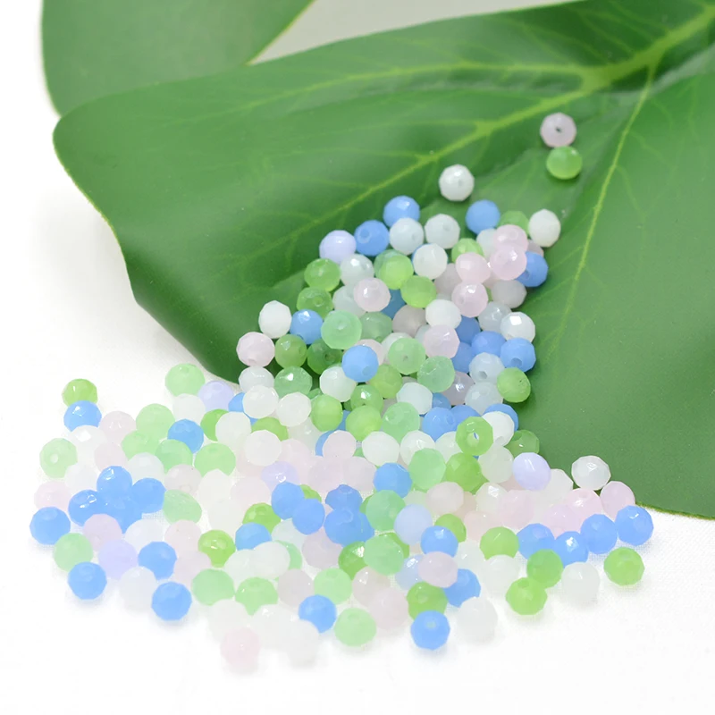 Cream Jades Multicolor 4/6mm AAA Upscale Beads Rondelle Shape Jewelry Findings Earring Glass Quartz Charms Bracelet Accessories