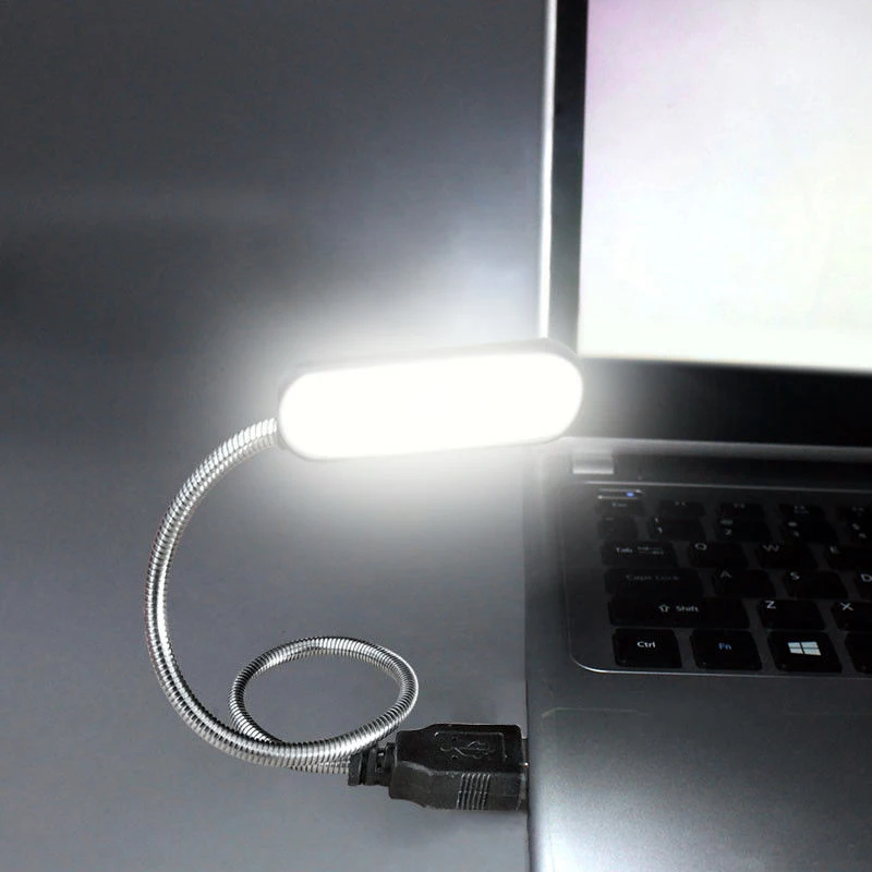 ミニ 4 LED ブックランプポータブル USB 読書ナイトランプ白/暖色テーブルデスクランプラップトップ電源銀行ノートブック PC コンピュータ