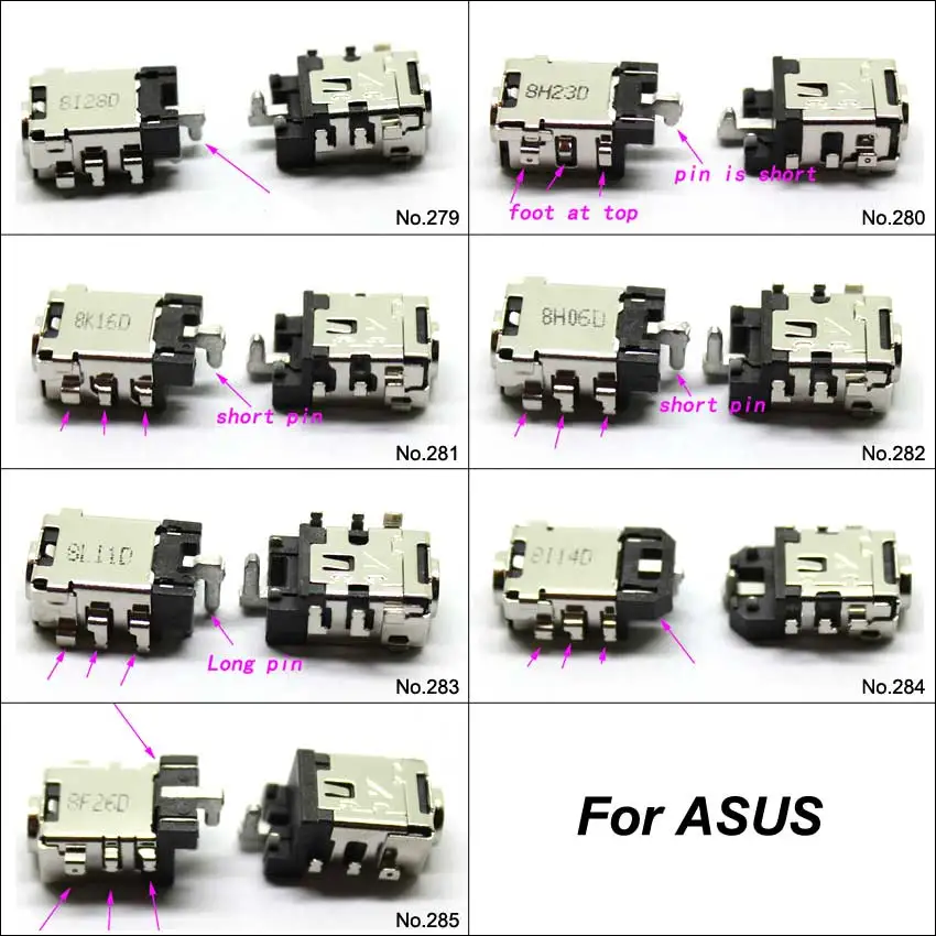 YuXi 1pc DC Power Jack Connector Plug For Asus Vivobllk Max X411U X411UA Q503 Q503UA Q553 X302U X540 X540L X320U X540 X540L