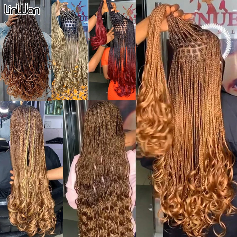 Rambut palsu kepang bergelombang longgar keriting Spiral sintetis ekstensi rambut Crochet pra-melar rambut keriting Prancis kepang Ombre untuk wanita