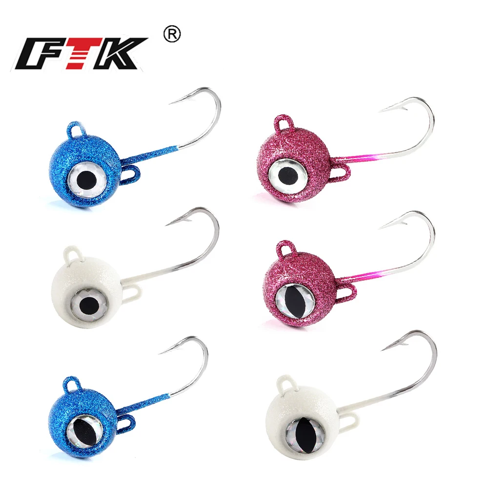 FTK Jig Head Fishing Hook 120g/140g/160g/180g Soft Shad Lure Strong Jigging Bait Tuna Sparkling Eye Fishing Tackle