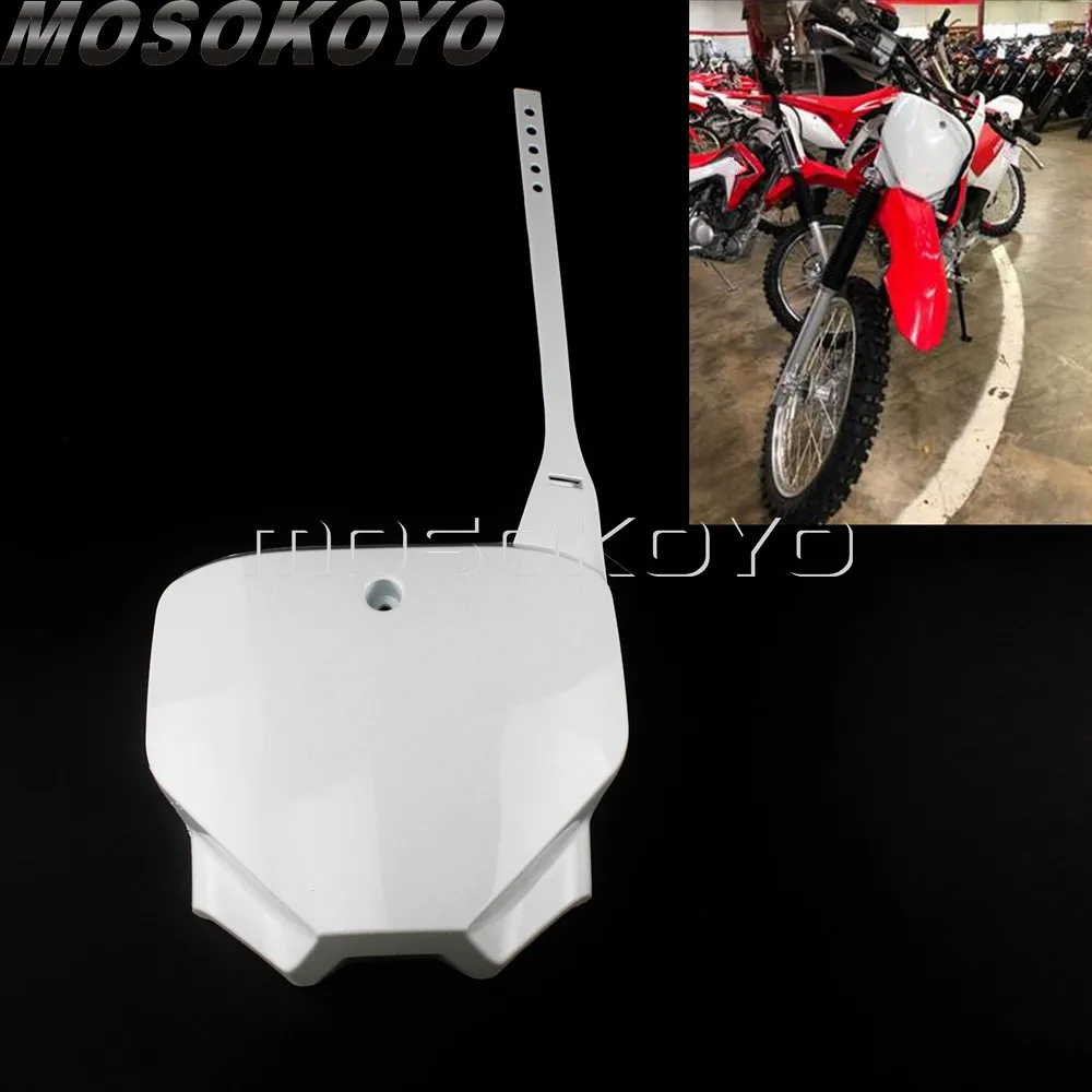 1x White Dirt Bike Motocross ABS Plastic Front Number Plate for Honda CRF150F CRF230F  2003-2019  CRF 150/230 F