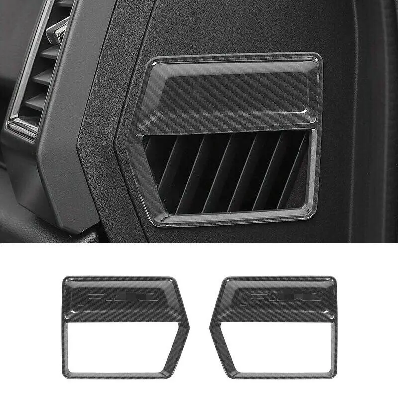 

2X Carbon Grain Fender Air Vent Outlet Cover Trim for Ford F150 Raptor 2015-2019