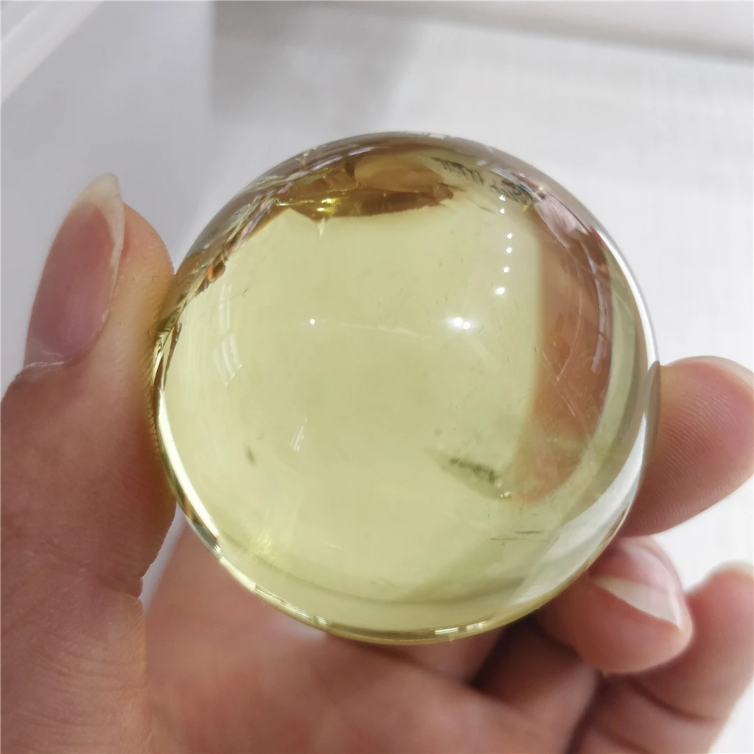 Natural High Quality Clear Citrine Quartz Crystal Ball Genuine Gemstones Feng Shui God Of Wealth Home Decorative Items Stone Age