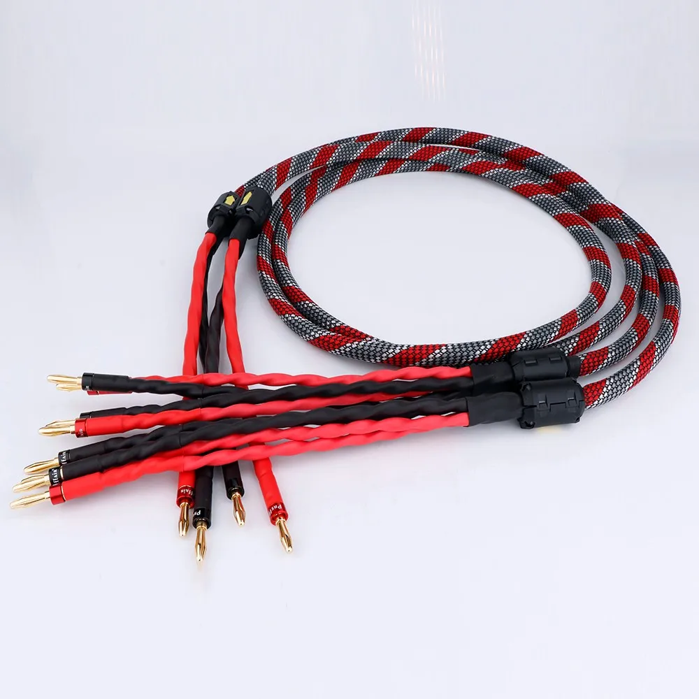 Preffai HI-End Western Electric Speaker Cable HIFI Audiophile Cable Banana To Banana Plug Biwire LoudSpeaker Wire Audio Line