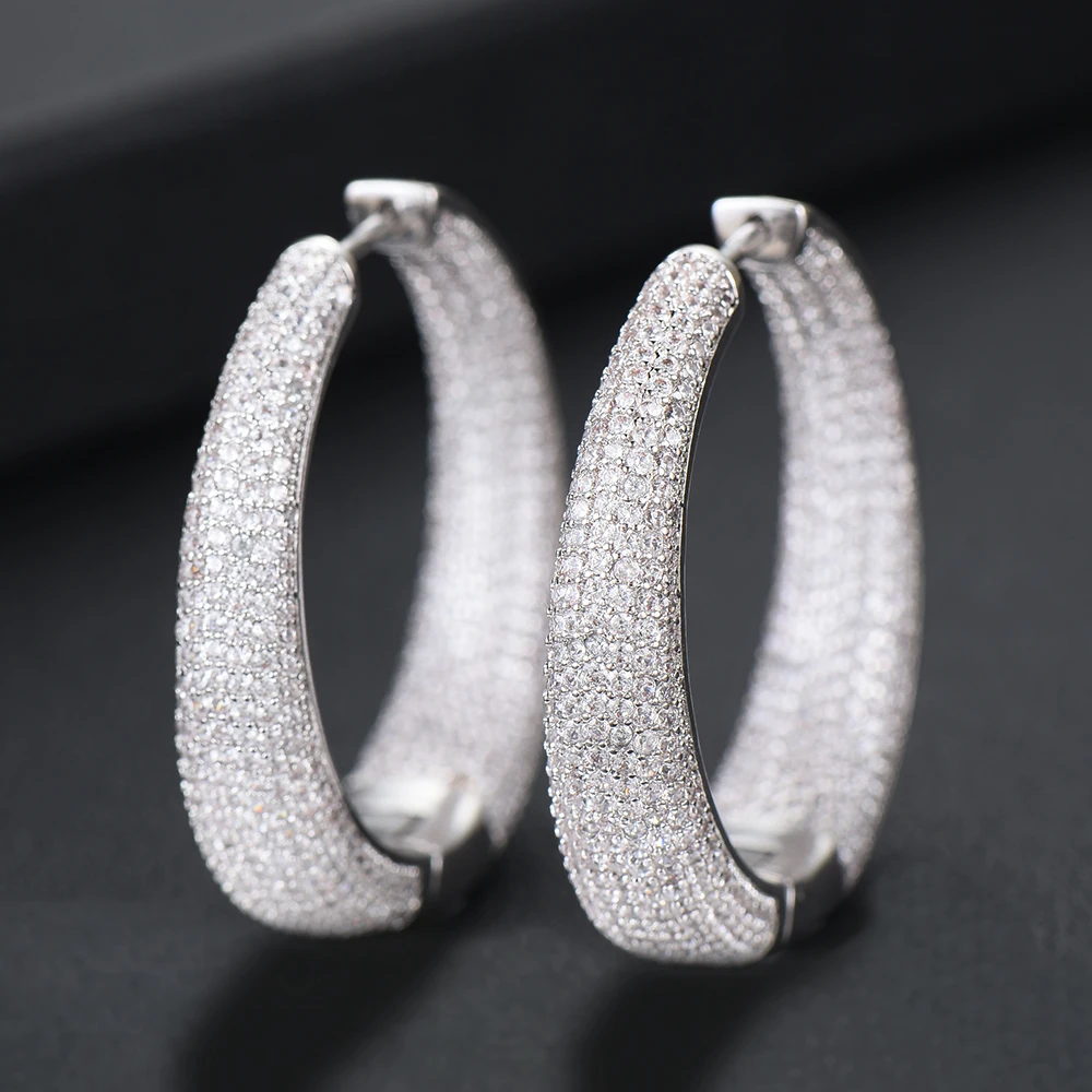 

Missvikki New Design Hot Hoop Earrings Women Summer Holiday Party Occasion Top Shiny Cubic Zirconia Best Fashion Jewelry