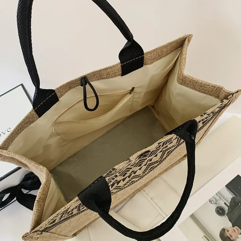 Canvas Handbags For Women Fashion Tote Beach Bags Reusable Shopping Bags Casual Large Capacity Designer Shoulder Pouch Bags