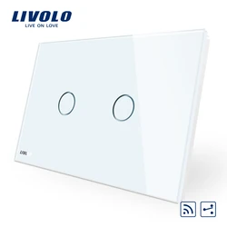 LIVOLO AU US C9 standard,Touch switch,cross switch,2-ways, Touch Screen Light Switch,White Crystal Glass Panel,different control