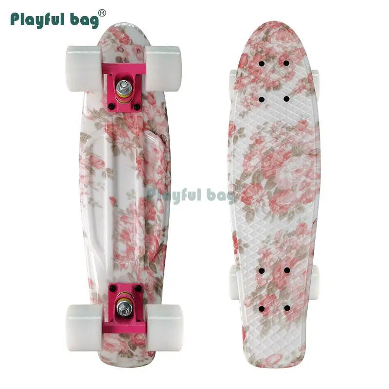 

Playful Bag Durable 22-inch teenagers skateboard 3 inch aluminium trucks PP material skateboard Outdoor Adult skate board AMA48