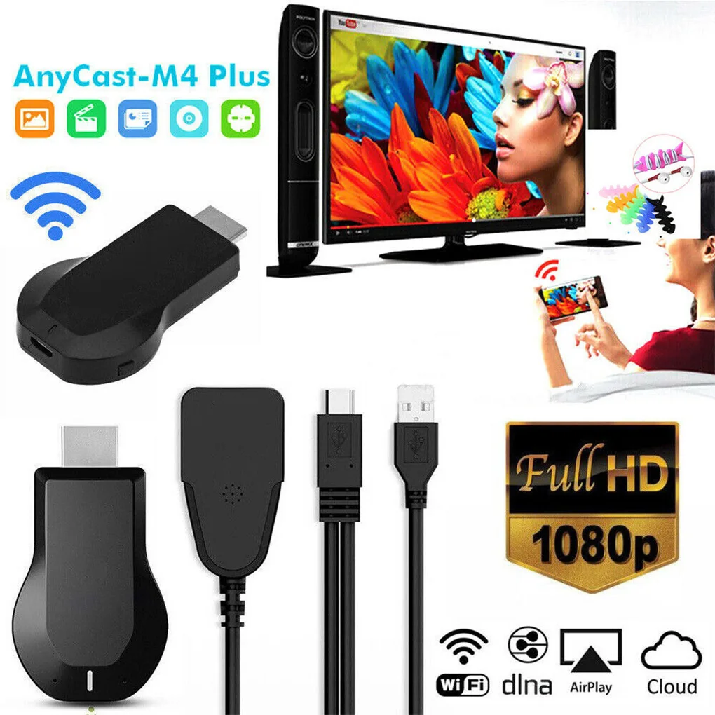 M4 PLUS TV stick Wifi Display Receiver Anycast 1080P Wireless HD Portable Media Player HDMI-compatible Android Dongle