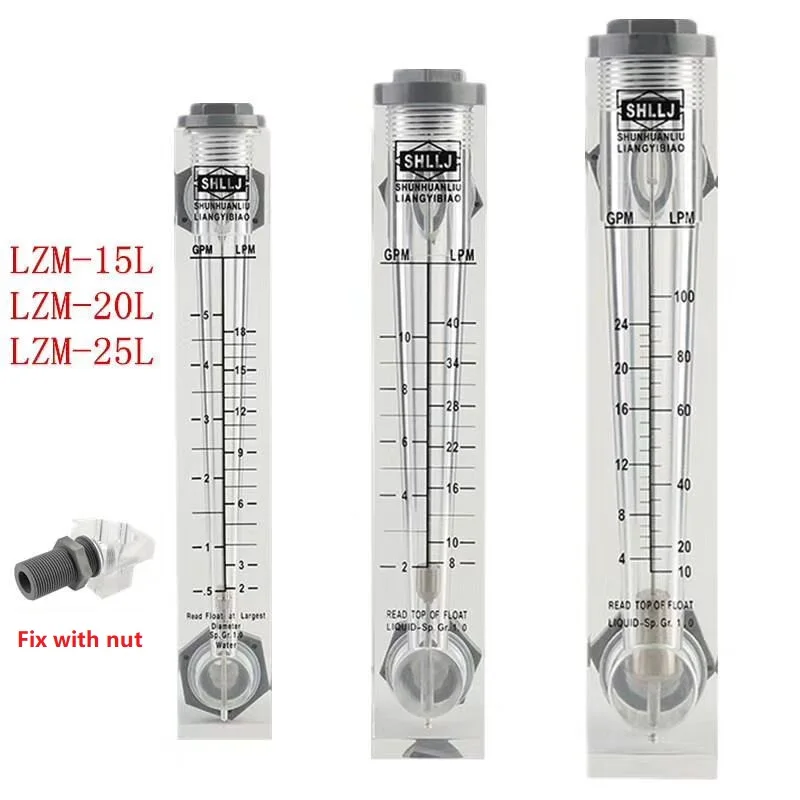 LZM-15L Acrylic panel flowmeter(flow meter) without control valve for liquid and Gas