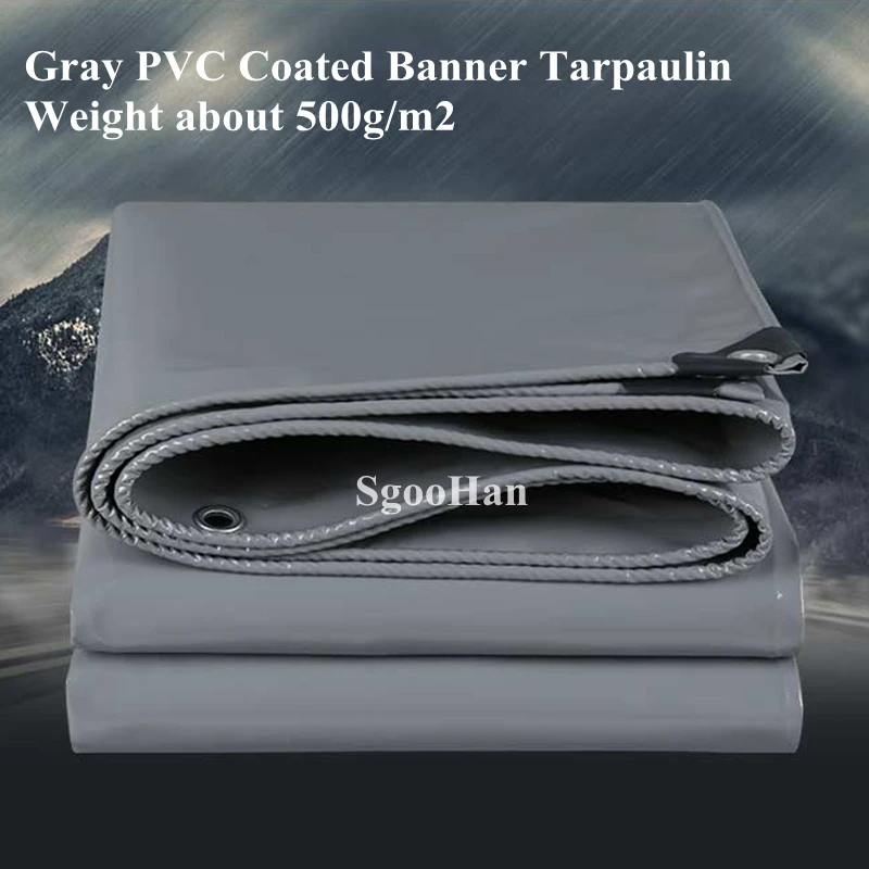 Gray Truck Canopys PVC Coated Banner Tarpaulin Repair Tape Rainproof Cloth Outdoor Awning Waterproof Oxford Oilcloth Shade Sail