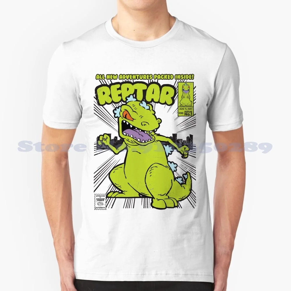 Reptar Comic Book 100% Cotton T-Shirt Reptar Pickles Chuckie Angelica Phil Lil Comic Book