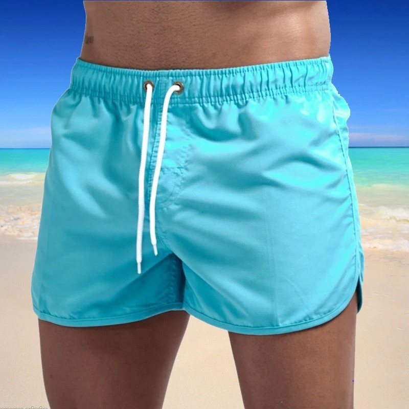 Summer Men\'s Swimwear Shorts Brand Beachwear Sexy Swim Trunks Men Swimsuit Low Waist Breathable Beach Wear Surf