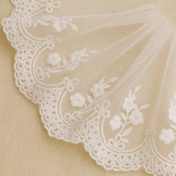 2YARD 12CM  Handmade DIY Clothing Accessories Wedding Floral Embroidery Lace Fabrics Curtains Sofa Sewing Lace Trim